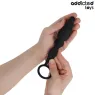 Addicted Toys plug anale con anello testicolare in silicone nero Modello 5 - vista del prodotto