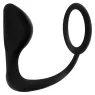 Black anal plug with penis ring Addicted Toys overall view