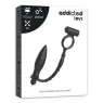 Plug anal vibrant Addicted Toys en silicone noir, anneau vibrant pour pénis, vue d'ensemble du produit