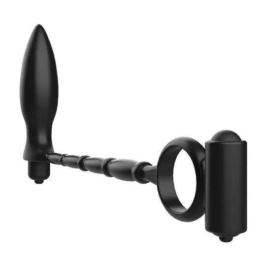 Addicted Toys Analplug mit vibrierendem Ring aus schwarzem Silikon, Produktübersicht