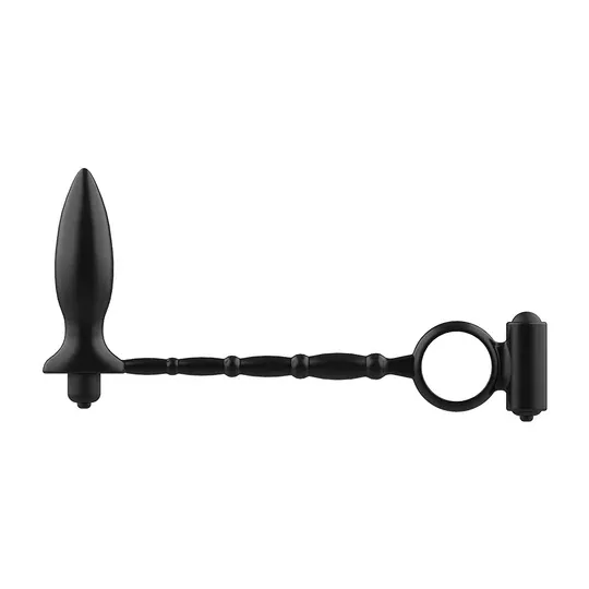 Addicted Toys Analplug mit vibrierendem Ring aus schwarzem Silikon, Produktübersicht