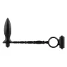 Plug anale vibrante Addicted Toys in silicone nero, anello vibrante per pene, vista prodotto