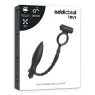 Plug anal vibrant Addicted Toys en silicone noir, anneau vibrant pour pénis, vue d'ensemble du produit