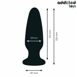 Plug anal large Addicted Toys 12,6 cm silicone avec bijou transparent vue de face
