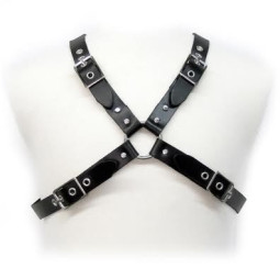 Men’s BDSM Leather Harness Cross Black – LEATHER BODY