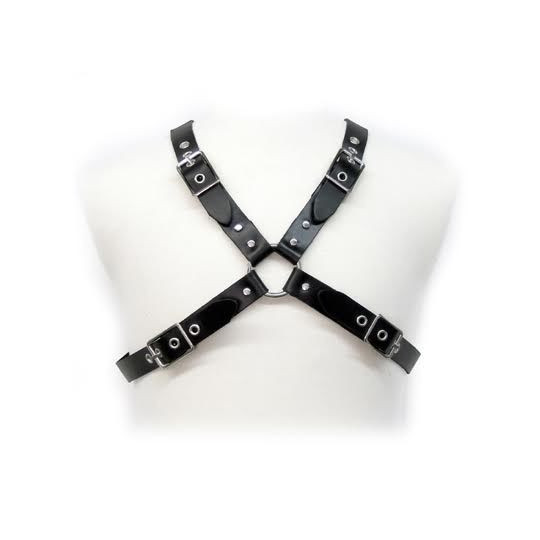 Harnais BDSM Uomo in pelle nera croce – LEATHER BODY