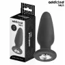 Großer Analplug Addicted Toys 12,6 cm Silikon mit klarem Jewel Vorderansicht