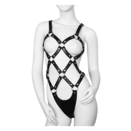 Harnais cuir femme réglable (Style Femme) – Leather Body