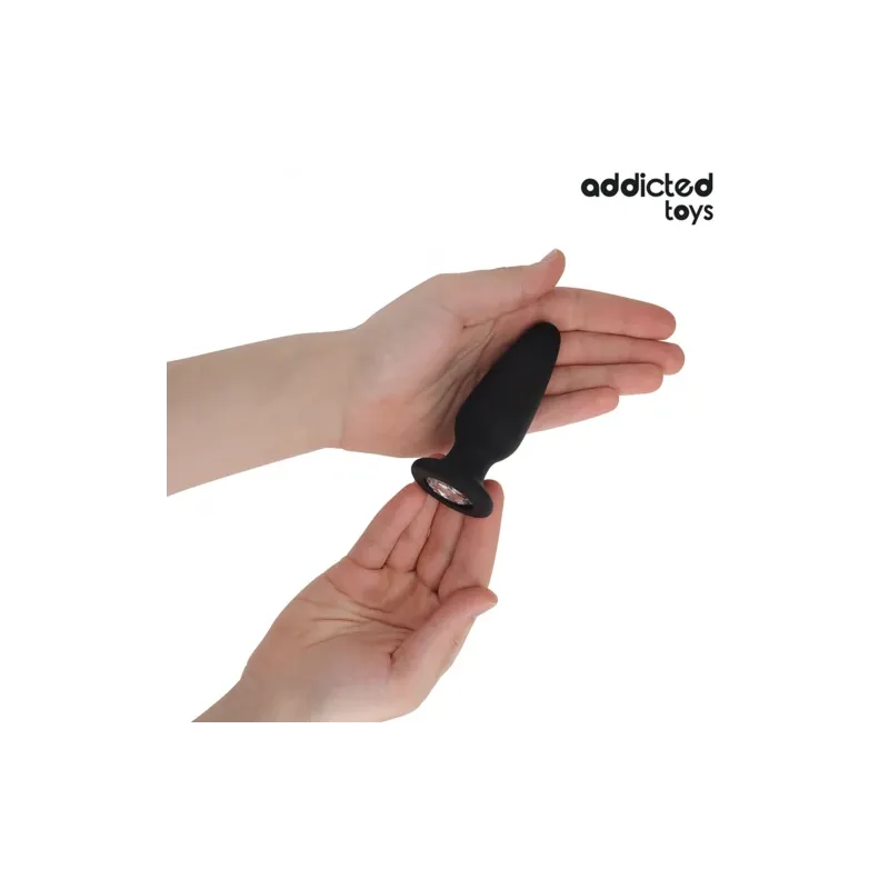 Plug anal en silicone taille M avec bijou décoratif de Addicted Toys - pour stimulation anale agréable et safe
