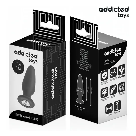 Plug anale in silicone con gioiello taglia M di Addicted Toys per stimolazione anale sicura e piacevole
