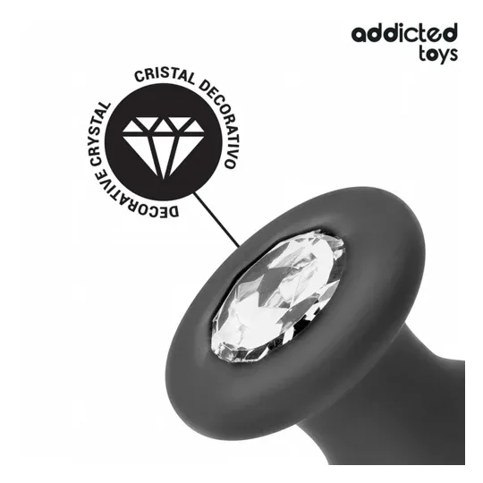 Plug anal en silicone taille M avec bijou décoratif de Addicted Toys - pour stimulation anale agréable et safe