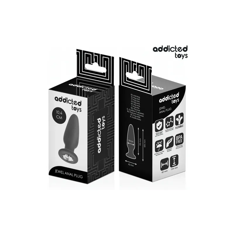 Plug anale in silicone con gioiello taglia M di Addicted Toys per stimolazione anale sicura e piacevole