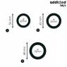 Addicted Toys lotto di 3 anelli piatti in silicone per pene - vista d'insieme delle tre taglie