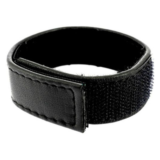 Sangle pénis cuir velcro réglable noire – Leather Body