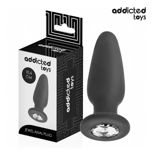 Silicone anal plug with jewel size M by Addicted Toys for comfortable anal stimulation