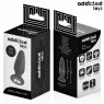 Plug anal bijou Addicted Toys taille S 8,8 cm en silicone noir avec base ornée d'un strass