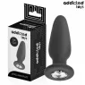 Plug anal con joya Addicted Toys talla S 8,8 cm de silicona negra con base adornada con una piedra brillante