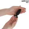 Addicted Toys Analplug mit Juwel Größe S 8,8 cm aus schwarzem Silikon mit glitzerndem Stein