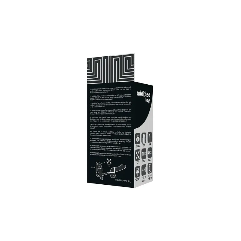 Black vibrating anal plug with double ring Addicted Toys full product view