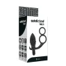 Schwarzer vibrierender Analplug mit Doppelring Addicted Toys Gesamtansicht