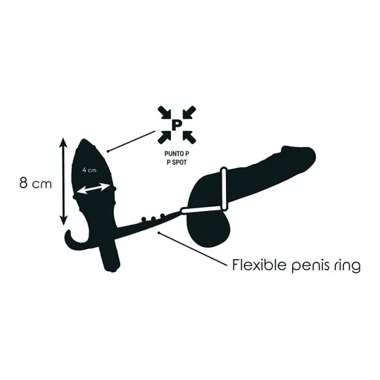 Plug anale vibrante nero doppio anello Addicted Toys vista prodotto