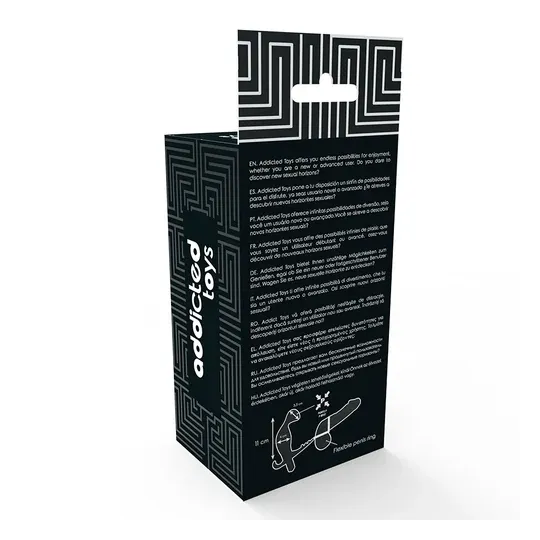 Schwarzer Vibrations-Analplug von Addicted Toys mit Doppelring für Penis und Hoden