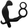 Plug anal vibrant noir Addicted Toys avec double anneau pénis et testicules