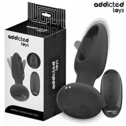 Plug anal à langue vibrante Addicted Toys télécommande silicone noir vue principale