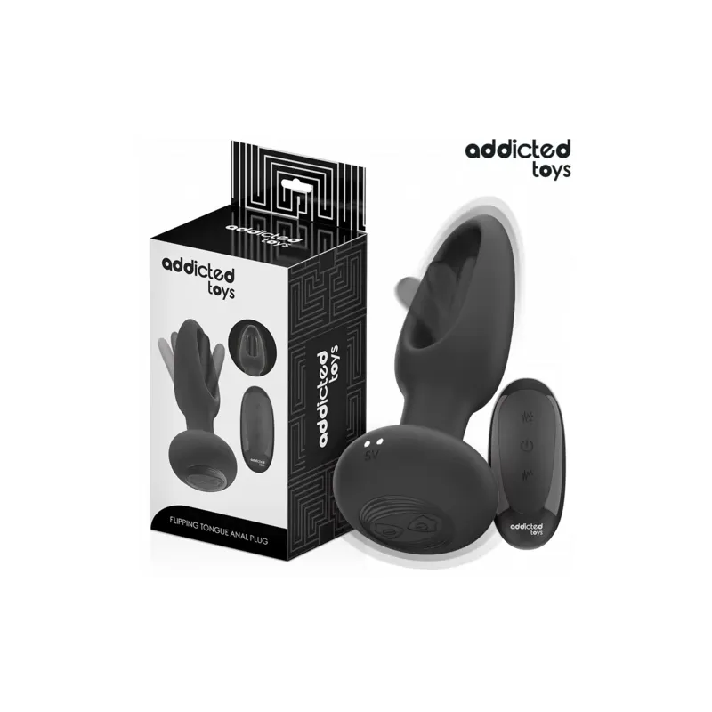 Plug anal à langue vibrante Addicted Toys télécommande silicone noir vue principale