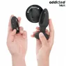 Addicted Toys vibrating tongue anal plug remote control silicone black front view