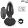 Addicted Toys vibrating tongue anal plug remote control silicone black front view