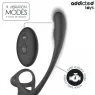 Addicted Toys vibrating anal plug with 360° undulation and testicle stimulator - overall view black
