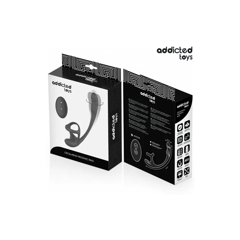Plug anal vibrant Addicted Toys avec ondulation 360° - vue d'ensemble noir