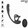 Addicted Toys vibrating anal plug with 360° undulation and testicle stimulator - overall view black