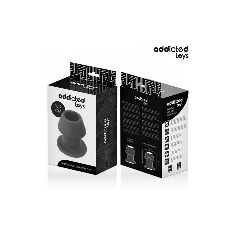 Plug anale cavo estremo L Addicted Toys in silicone medicale vista frontale