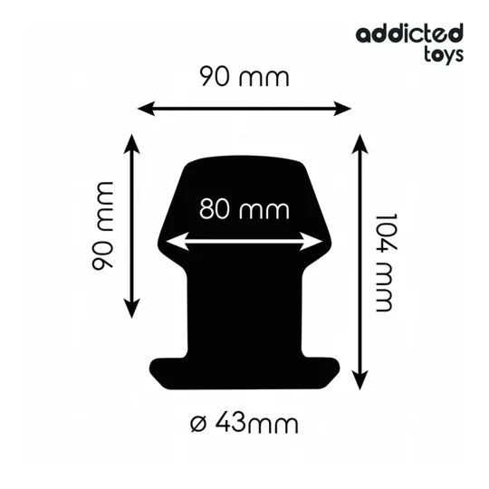Plug anale cavo estremo L Addicted Toys in silicone medicale vista frontale