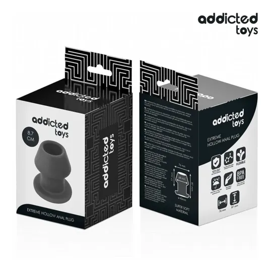 Plug anal creux extrême Addicted Toys taille M 8,7 cm silicone médical vue principale