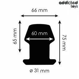 Plug anale cavo estremo taglia S di Addicted Toys in silicone nero - vista principale