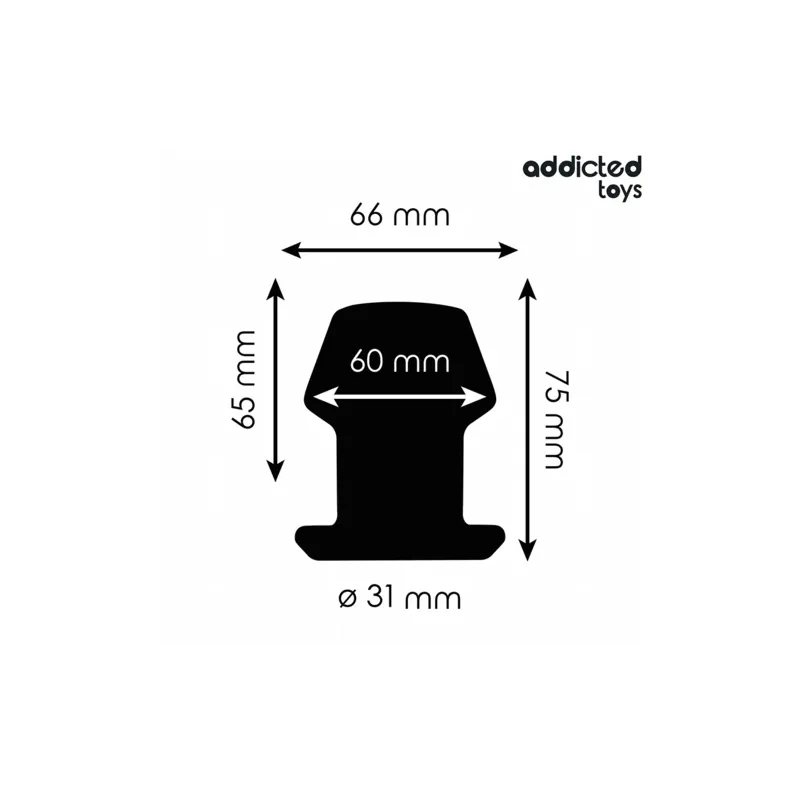 Plug anale cavo estremo taglia S di Addicted Toys in silicone nero - vista principale