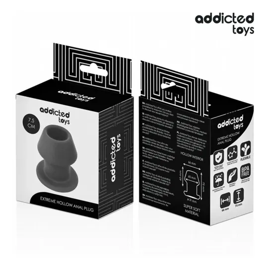 Plug anal creux extrême taille S Addicted Toys en silicone noir - vue principale