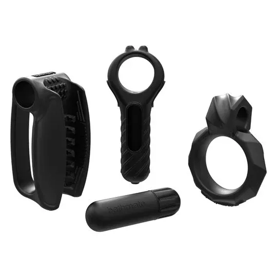 Kit endurance vibrant Bathmate avec vibreur bullet 10 vitesses, anneau pénien et manchon masturbateur en silicone