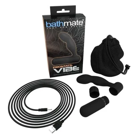 Masseur prostatique vibrant BATHMATE en silicone violet, ergonomique et rechargeable à 10 modes