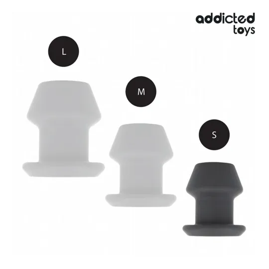 Plug anale cavo estremo taglia S di Addicted Toys in silicone nero - vista principale