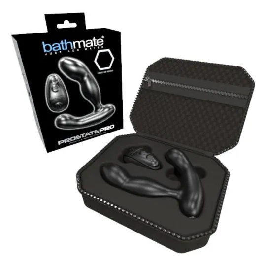 Massaggiatore prostatico BATHMATE Prostate Pro in silicone nero, impermeabile IPX7, ricaricabile USB.