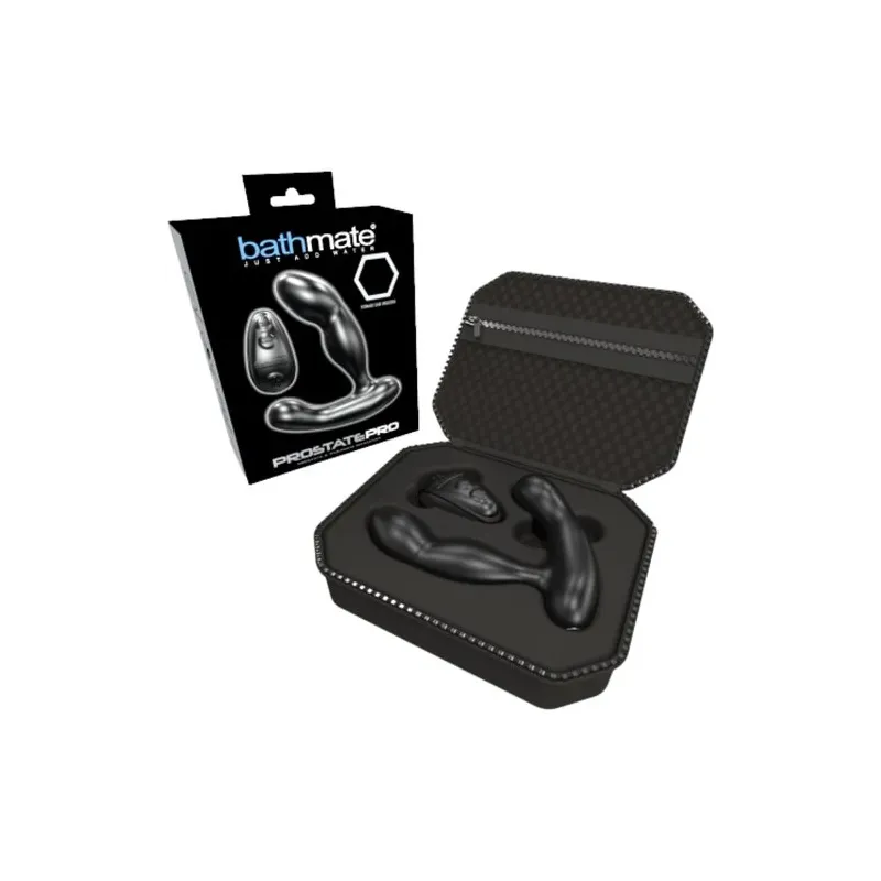 Massaggiatore prostatico BATHMATE Prostate Pro in silicone nero, impermeabile IPX7, ricaricabile USB.