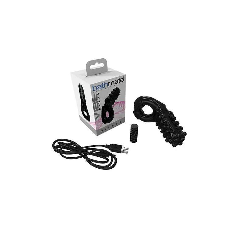 Anello vibrante Bathmate Tickle per stimolazione coppia, ricaricabile con 3 velocità.