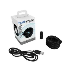 Anneau extensible vibrant 3 vitesses Bathmate, noir, rechargeable USB, pour érection améliorée.
