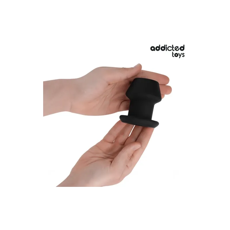 Plug anale cavo estremo taglia S di Addicted Toys in silicone nero - vista principale