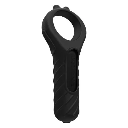 Vibratore Vibe Edge 10 modalità BATHMATE in silicone nero, vista frontale, forma ergonomica