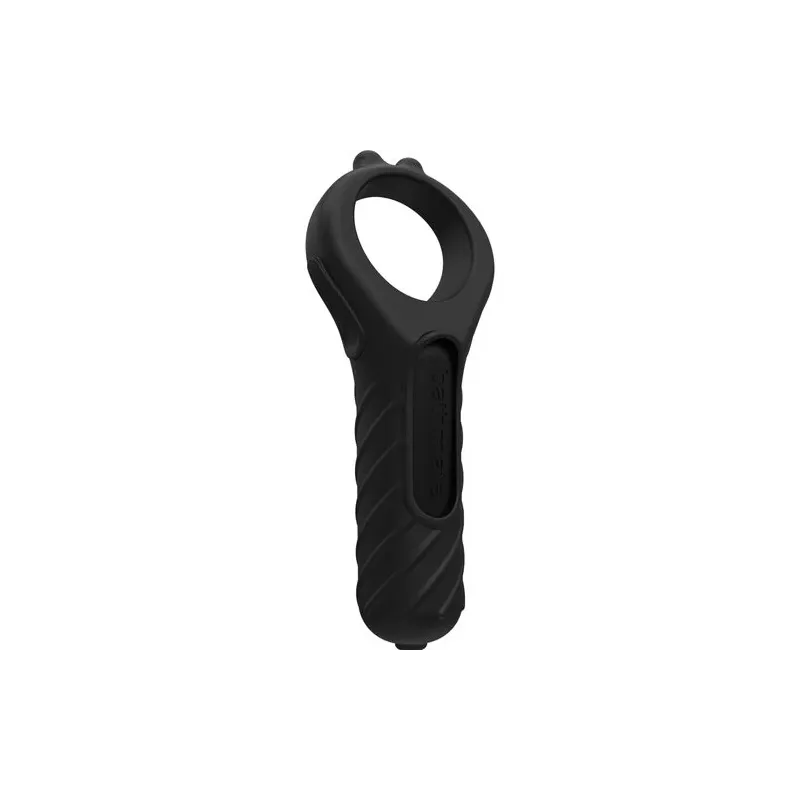 Vibratore Vibe Edge 10 modalità BATHMATE in silicone nero, vista frontale, forma ergonomica